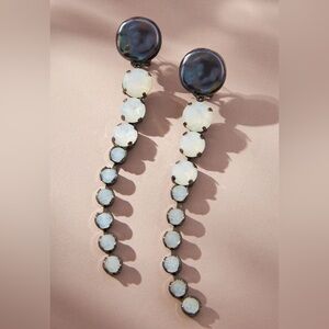 Anthropologie Opalescent White Dangle Earrings by